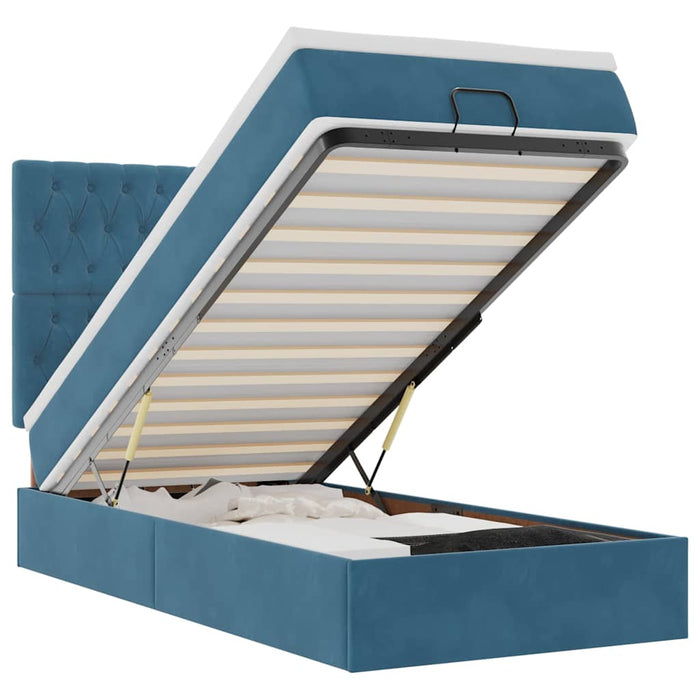 Struttura Letto Pouf con Materassi 80x200 cm Velluto 3314358