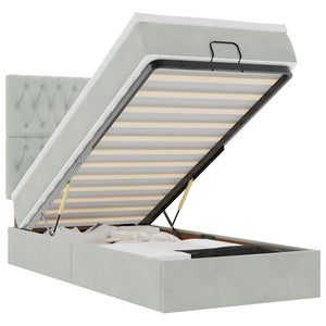 Struttura Letto Pouf con Materassi 90x190 cm in Velluto