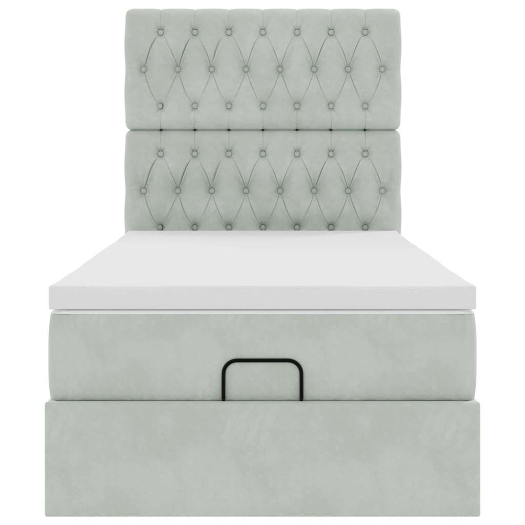 vidaXL Struttura Letto Pouf con Materassi 90x200 cm in Velluto