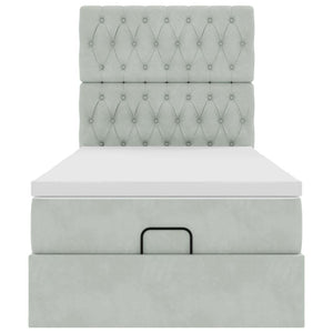 vidaXL Struttura Letto Pouf con Materassi 90x200 cm in Velluto