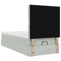 vidaXL Struttura Letto Pouf con Materassi 90x200 cm in Velluto