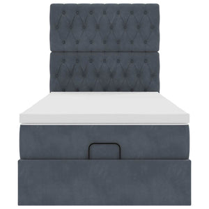 vidaXL Struttura Letto Pouf con Materassi 90x200 cm in Velluto
