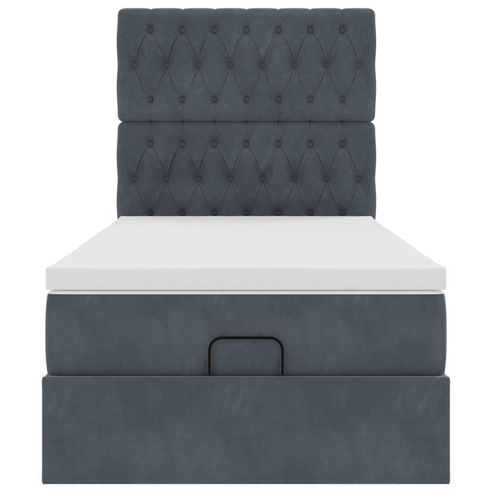 vidaXL Struttura Letto Pouf con Materassi 90x200 cm in Velluto