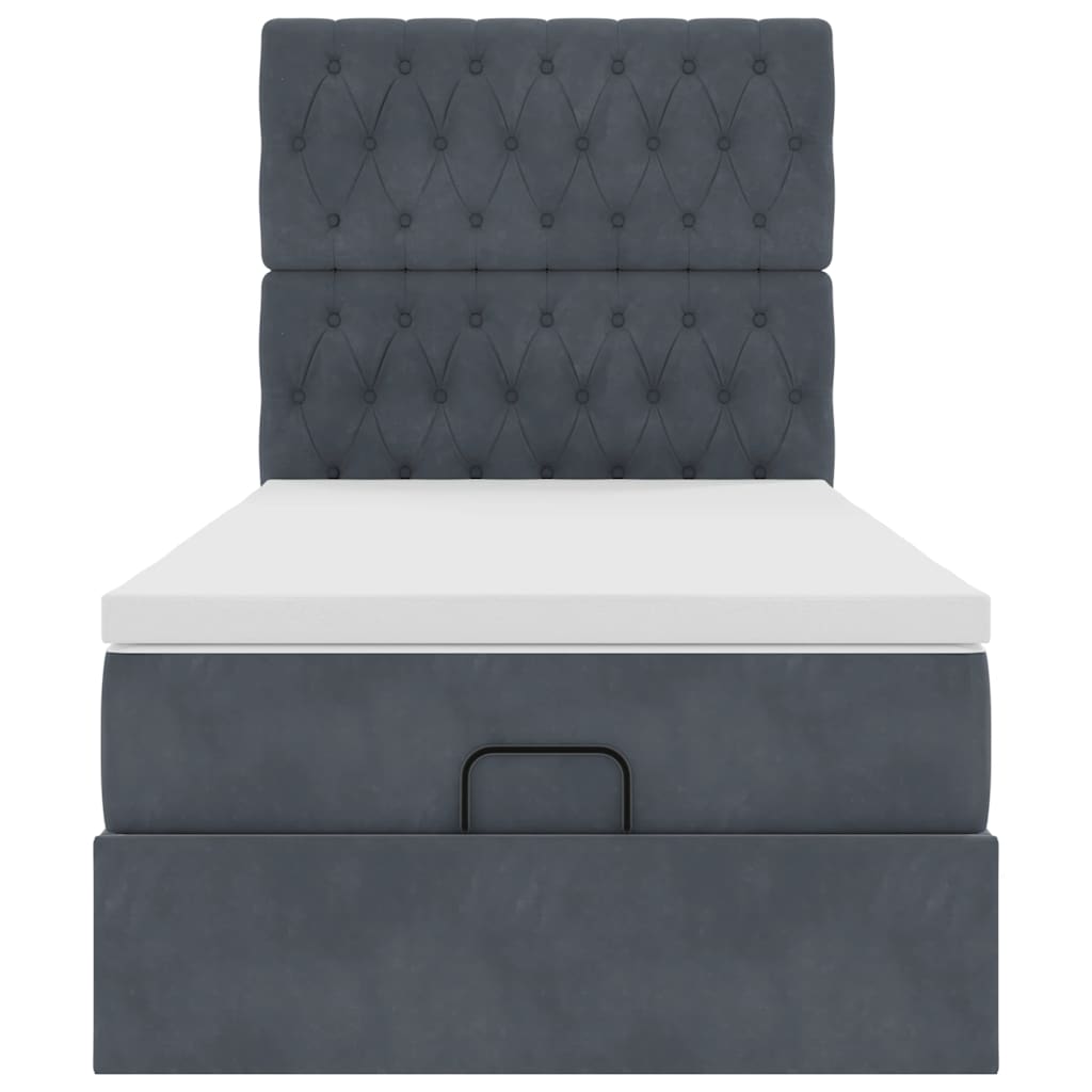 vidaXL Struttura Letto Pouf con Materassi 100x200 cm Velluto
