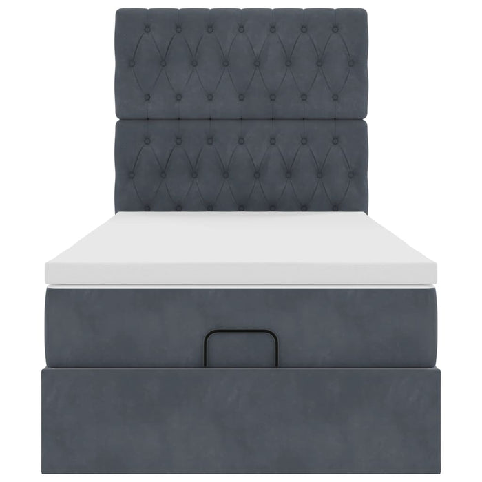 vidaXL Struttura Letto Pouf con Materassi 100x200 cm Velluto