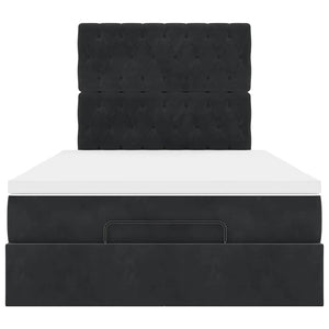 Struttura Letto Pouf con Materassi Nero 120x190 cm Velluto 3314380