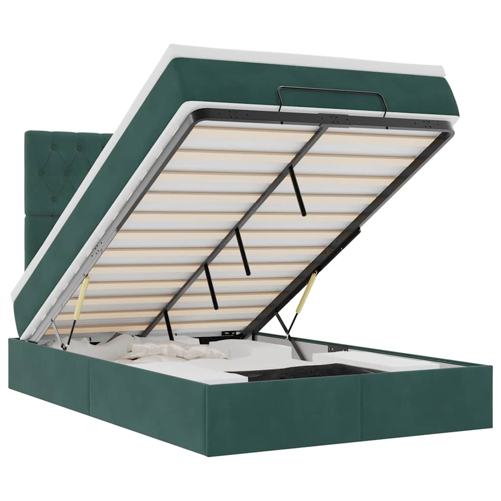 Struttura Letto Pouf con Materassi 120x190 cm Velluto