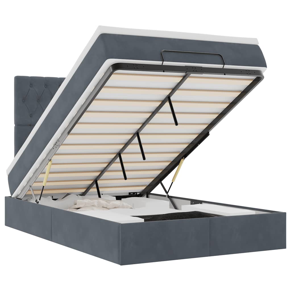 vidaXL Struttura Letto Pouf con Materassi 120x200 cm Velluto