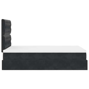 vidaXL Struttura Letto Pouf con Materassi Nero 120x200 cm Velluto