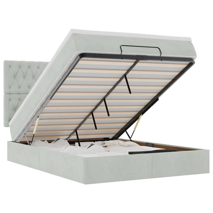 Struttura Letto Pouf con Materassi 140x190 cm Velluto 3314390