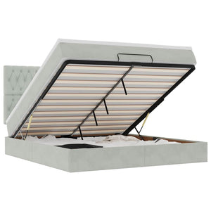 vidaXL Struttura Letto Pouf con Materassi 160x200 cm in Velluto