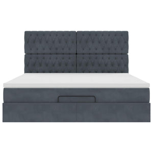 vidaXL Struttura Letto Pouf con Materassi 160x200 cm in Velluto