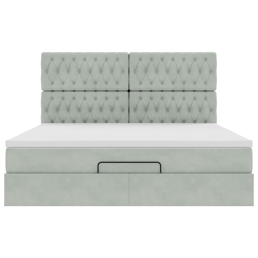 vidaXL Struttura Letto Pouf con Materassi 180x200 cm Velluto