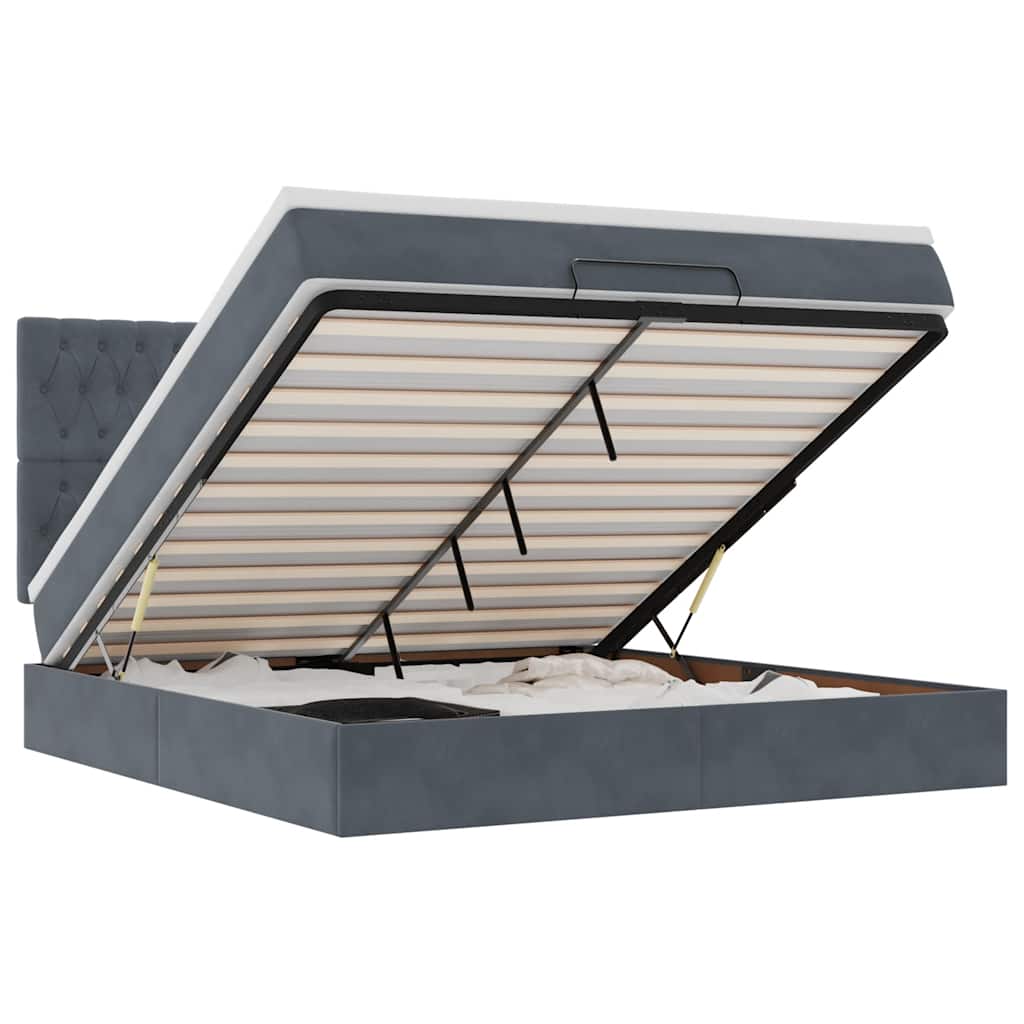 vidaXL Struttura Letto Pouf con Materassi 180x200 cm Velluto