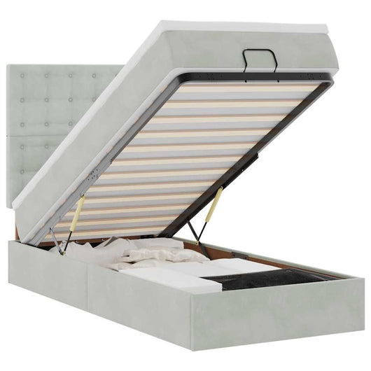 Struttura Letto Pouf con Materassi 80x200 cm in Velluto