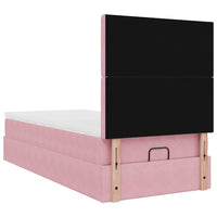Struttura Letto Pouf con Materassi Rosa 90x190 cm in Velluto 3314437
