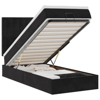 vidaXL Struttura Letto Pouf con Materassi Nero 90x200 cm in Velluto