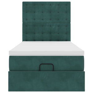 vidaXL Struttura Letto Pouf con Materassi 90x200 cm in Velluto