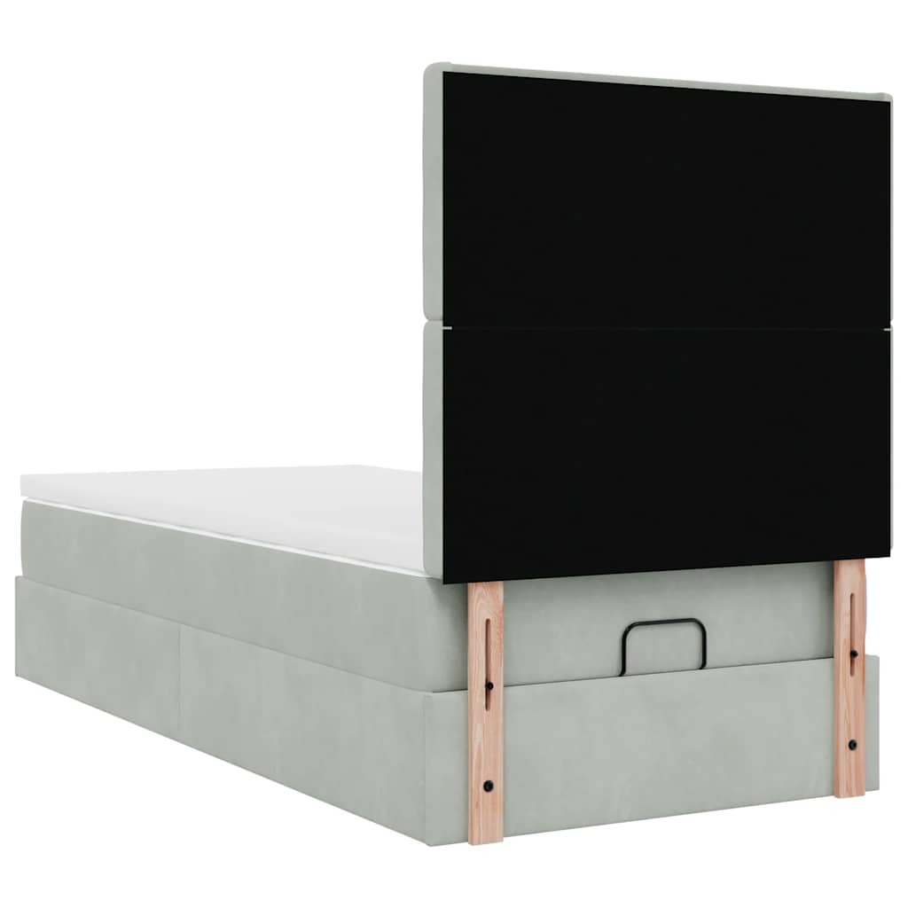 Struttura Letto Pouf con Materassi 100x200 cm Velluto 3314444