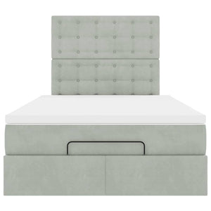 vidaXL Struttura Letto Pouf con Materassi 120x200 cm Velluto