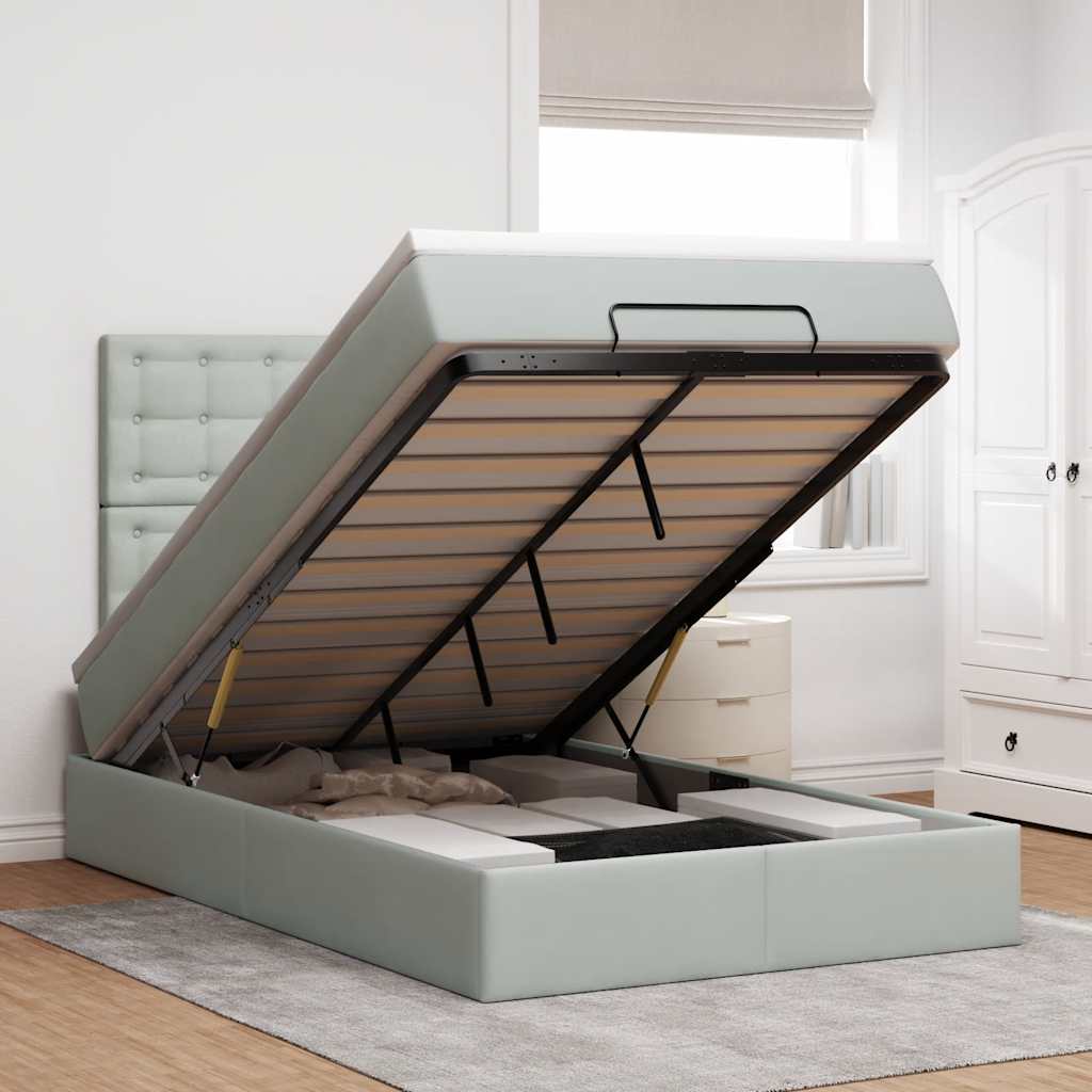 vidaXL Struttura Letto Pouf con Materassi 120x200 cm Velluto