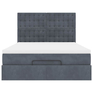 vidaXL Struttura Letto Pouf con Materassi 140x190 cm Velluto