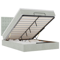 vidaXL Struttura Letto Pouf con Materassi 140x200 cm in Velluto