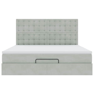 vidaXL Struttura Letto Pouf con Materassi 160x200 cm in Velluto