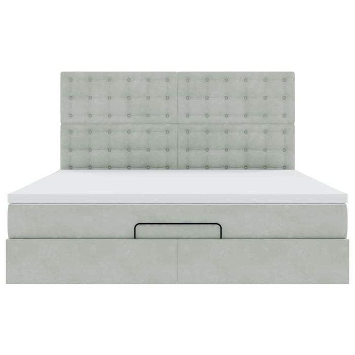 vidaXL Struttura Letto Pouf con Materassi 160x200 cm in Velluto