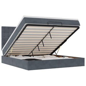 vidaXL Struttura Letto Pouf con Materassi 160x200 cm in Velluto