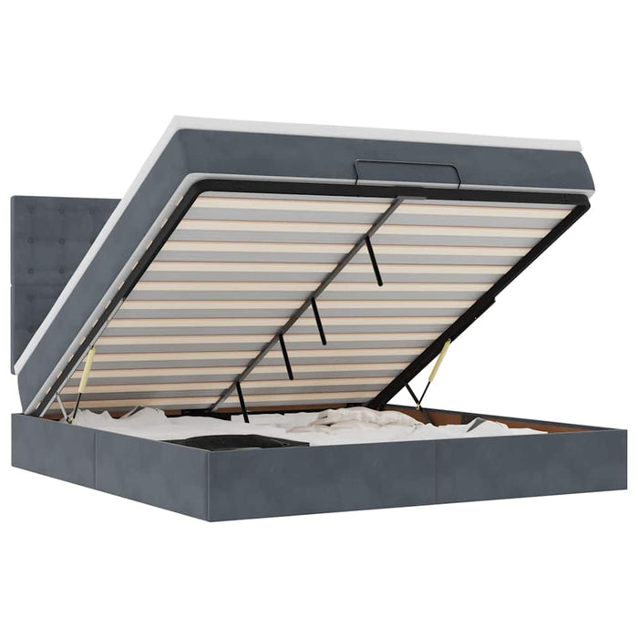 vidaXL Struttura Letto Pouf con Materassi 160x200 cm in Velluto