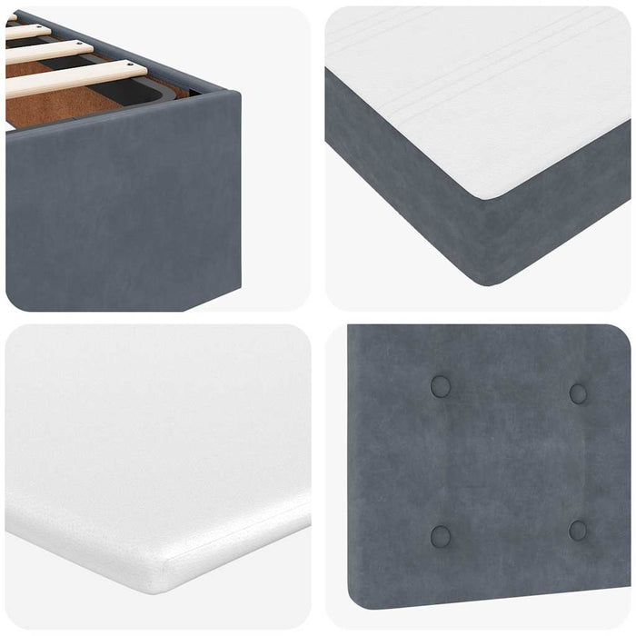 vidaXL Struttura Letto Pouf con Materassi 160x200 cm in Velluto