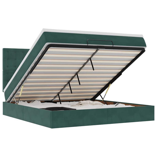 vidaXL Struttura Letto Pouf con Materassi 160x200 cm Velluto