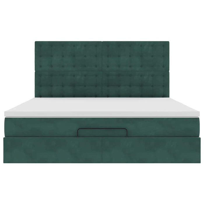 vidaXL Struttura Letto Pouf con Materassi 160x200 cm Velluto