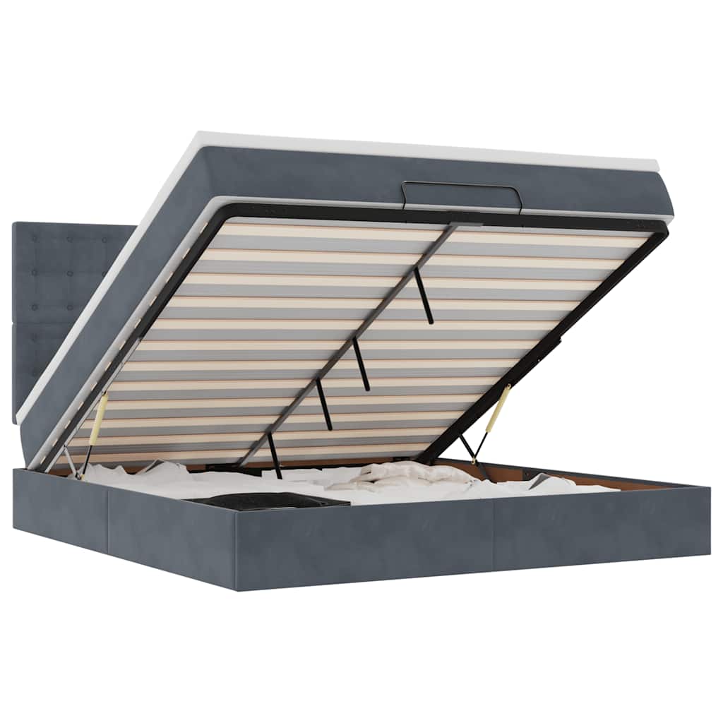 vidaXL Struttura Letto Pouf con Materassi 180x200 cm Velluto