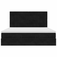 vidaXL Struttura Letto Pouf con Materassi Nero 180x200 cm in Velluto