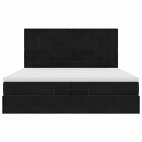 Struttura Letto Pouf con Materassi Nero 200x200 cm Velluto 3314488