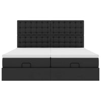 Pouf Letto con Materassi e LED Nero 180x200cm Similpelle 3314503