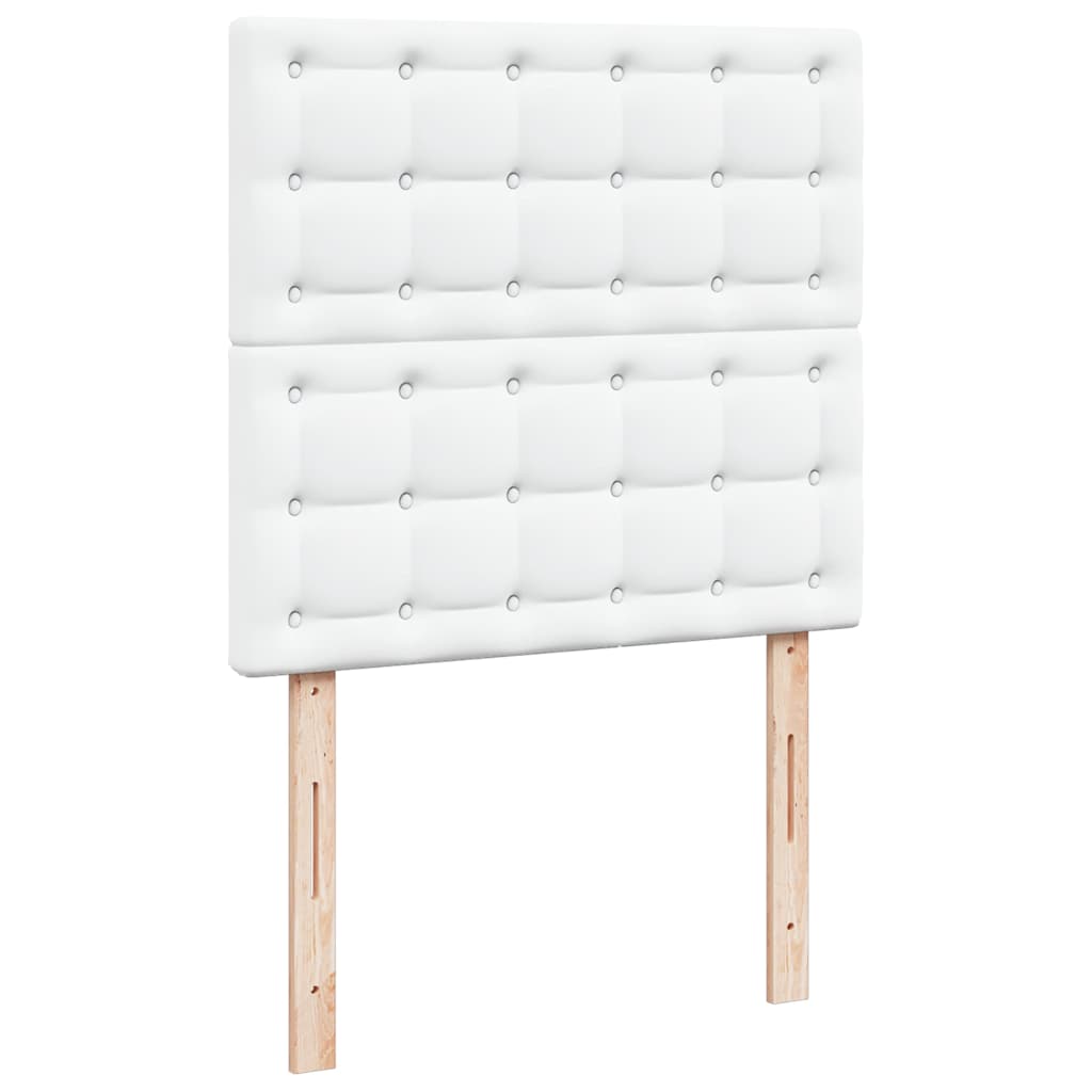 vidaXL Pouf Letto con Materassi e LED Bianco Puro 180x200cm Similpelle