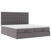 Pouf Letto con Materassi e LED Grigio 180x200cm Similpelle 3314506