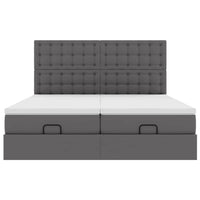 vidaXL Pouf Letto con Materassi e LED Grigio 180x200cm Similpelle
