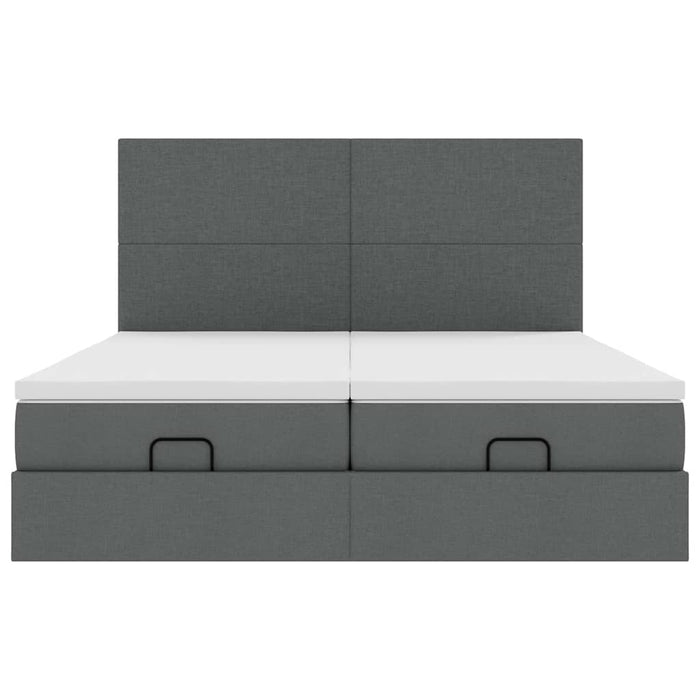 Struttura Letto Pouf con Materassi 180x200 cm in Tessuto