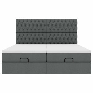 vidaXL Struttura Letto Pouf con Materassi 200x200 cm in Tessuto