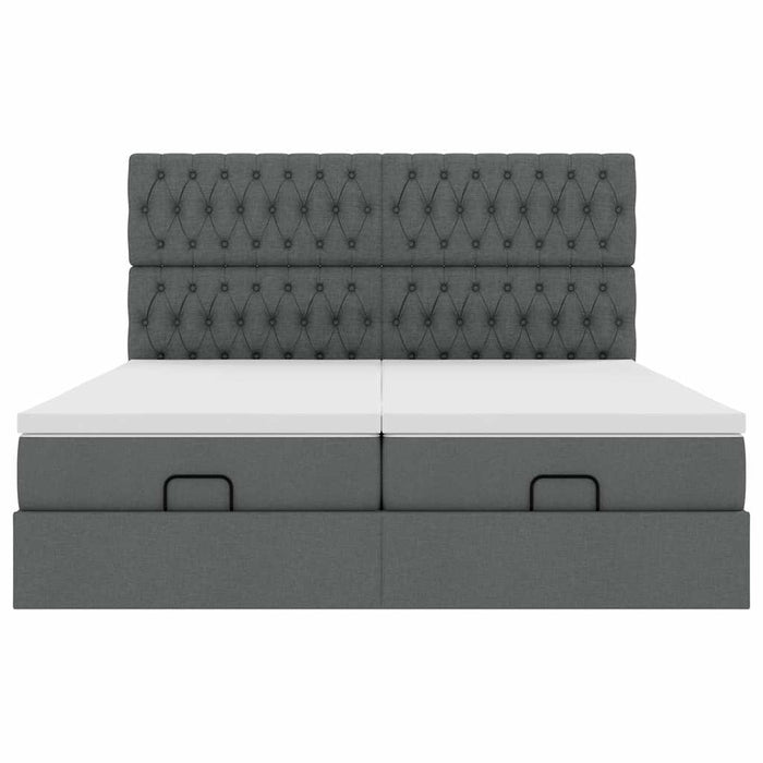 vidaXL Struttura Letto Pouf con Materassi 200x200 cm in Tessuto