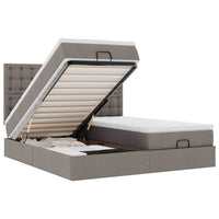 Struttura Letto Pouf con Materassi Tortora 160x200cm in Tessuto 3314580