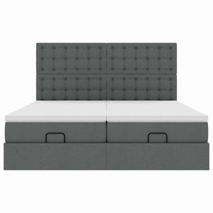 vidaXL Struttura Letto Pouf con Materassi 200x200 cm in Tessuto