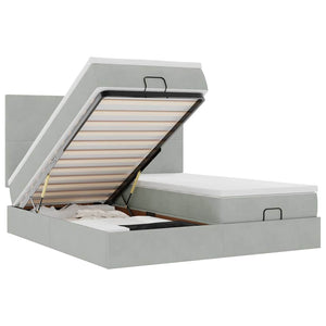 vidaXL Struttura Letto Pouf con Materassi 180x200 cm Velluto