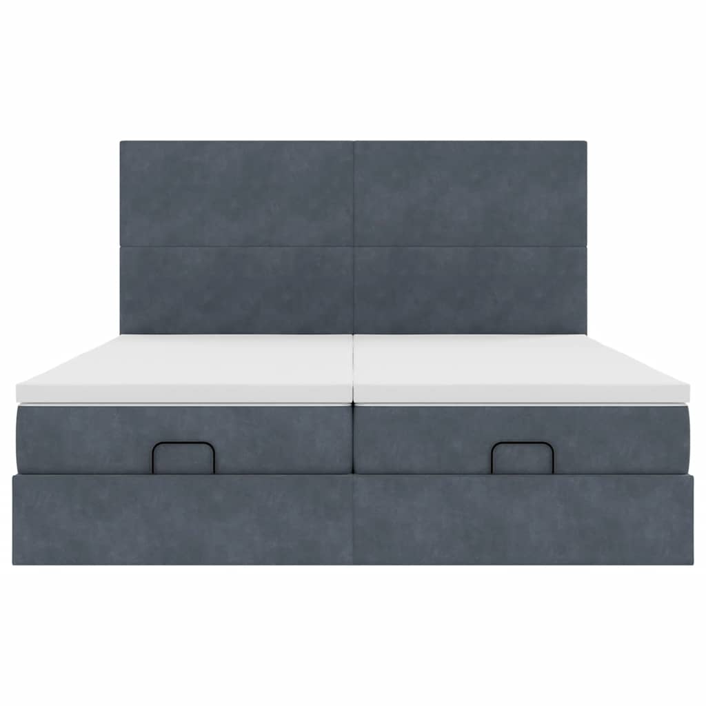 Struttura Letto Pouf con Materassi 180x200 cm Velluto 3314604