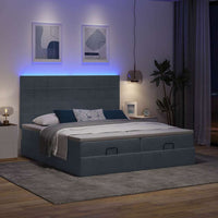 Struttura Letto Pouf con Materassi 160x200 cm in Velluto 3314616