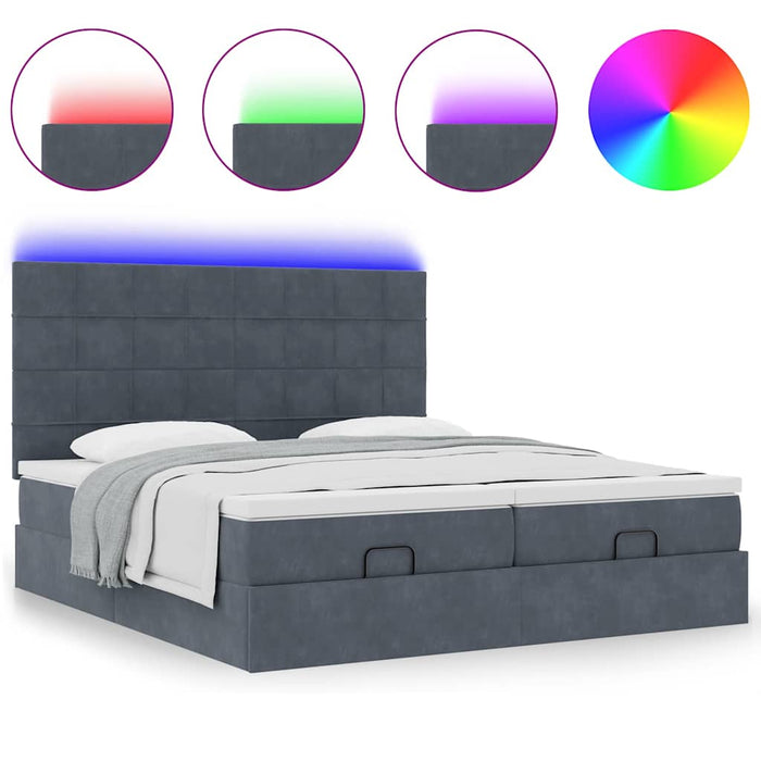 Struttura Letto Pouf con Materassi 160x200 cm in Velluto 3314616